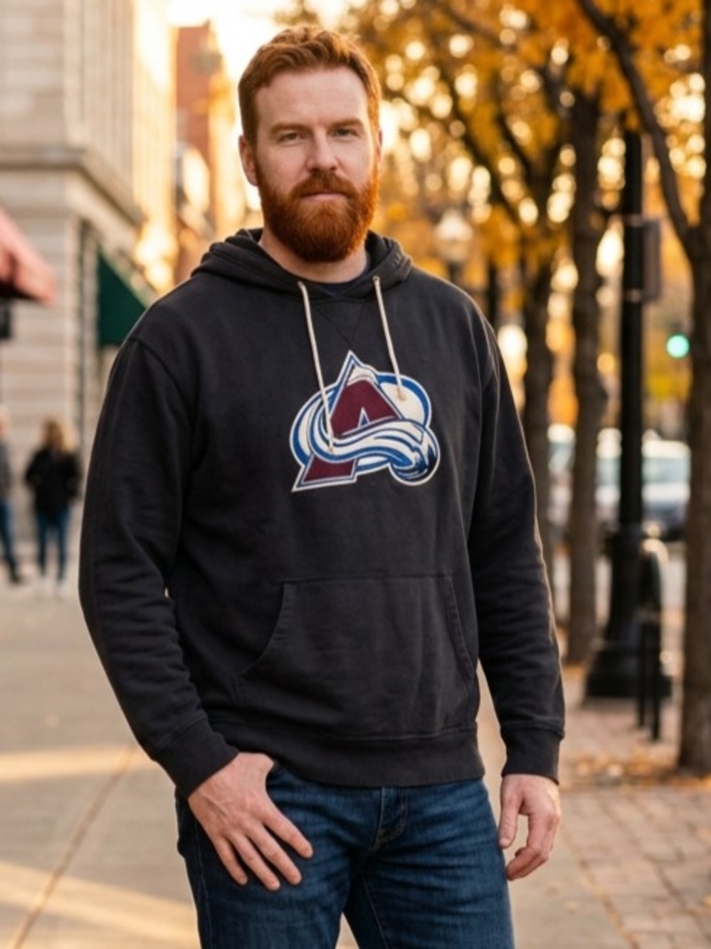 Camp David Colorado Avalanche Charcoal Grey Hoodie Embroidered Team Logo 2XL